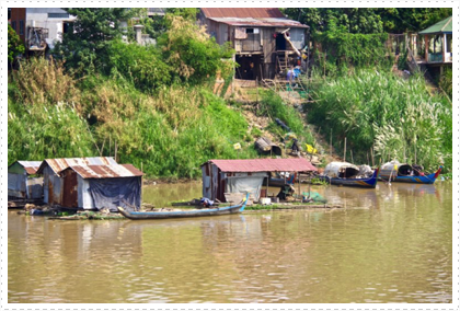 Cruising along the Tonle Sap River, Phnom Penh, Cambodia